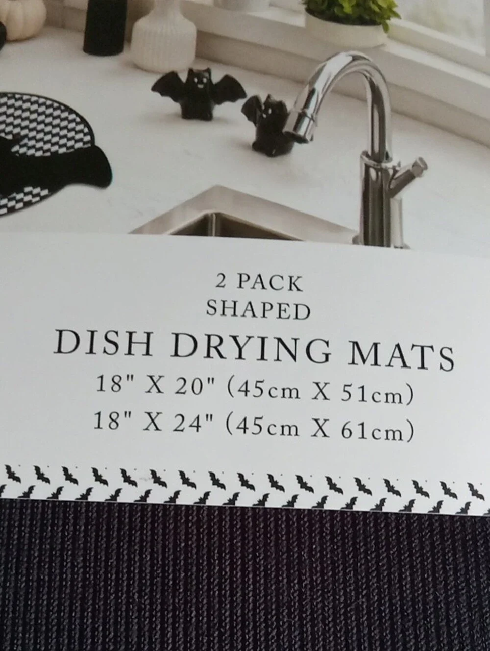 cupcakes & cashmere Bats 2 Pack Dish Drying Mats